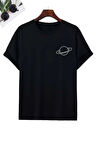Unisex Saturn Baskılı Kısa Kol T-shirt