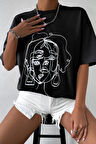 Unisex Woman One Line Baskılı Tasarım Tshirt