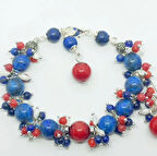 2211 Lapis lazuli Mercan el yapımı bileklik