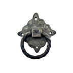 Antika Tarz Dekoratif Pirinç Mobilya Kulbu, Kapı Kilit Halkası - 94x97 Mm, Büyük, Oksit TdrTR