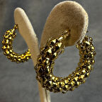 Uretti - İREM 3914 8074 Ezme Kaplama Halka Model Küpe