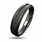 Doğal Deri Örgü Erkek Bileklik