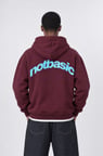 Erkek notbasic Baskılı Oversize Hoodie Bordo
