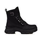 Trend Adımlar Siyah Martina Kadın Yünlü Kauçuk Bot