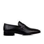 Fosco Siyah Kesik Burun Neolit Taban Bağcıksız Klasik Ayakkabı