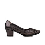 Trend Adımlar Platin Saten Taşlı Kadın Özel Üretim Klasik Ayakkabı