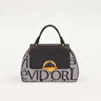 Levidor Siyah Baskılı Kadın Casual El Çantası