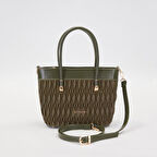 Levidor Haki Baklava Desen Kadın El Çantası