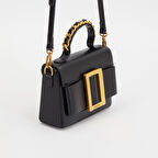 Levidor Siyah Zincir İşlemeli Premium Kadın El Çantası