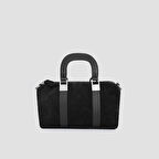 Jacquline Siyah Haleis Hakiki Nubuk Deri Kadın El Çantası