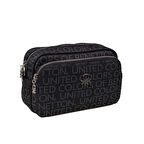 Benetton Siyah Monogram Eskitme Kadın Çapraz Çanta BNT 1292