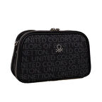 Benetton Siyah Kadın Monogram Eskitme Çapraz Çanta BNT 1277