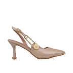 Trend Adımlar Ten Kadın Rugan Kemerli Klasik Ayakkabı