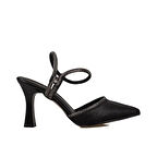 Trend Adımlar Siyah Bilekten Tutmalı Londor Saten Klasik Ayakkabı