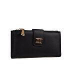 Levidor Siyah Düz Kemerli Kadın Cüzdan