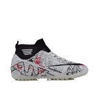 M2S Beyaz-Siyah Erkek Boğazlı Esnek Halı Saha Ayakkabısı