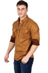 DeepSEA Erkek Taba Çift Cep Süet Gömlek 2302329
