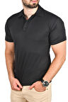 DeepSEA Erkek Siyah Slim Fit Polo Yaka Tişört Dar Kesim Likralı Yakalı Tişört 2501215