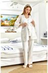 Cossy By Aqua 22501 Fistolu Hamile Lohusa Pijama Sabahlık Takım