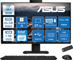 Asus V470VAK Intel Core I7-13620H 24GB Ddr5 1tb SSD 27'' Fhd 100Hz 300NITS Windows 11 Pro Siyah Allınone Bilgisayar ASI716512B0DP08+ZETTAUSBBELLEK