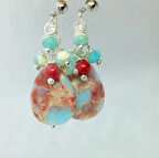 2259 Varisit Mercan el yapımı küpe