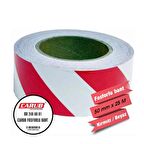 CARUB Fosforlu Bant Çapraz 5cmx25M Kırmızı-Beyaz