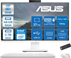 Asus V470VAK Intel Core I7-13620H 48GB Ddr5 4tb SSD 27'' Fhd 100Hz 300NITS Freedos  Beyaz Allınone Bilgisayar ABI716512W0DF25+ZETTAUSBBELLEK