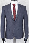 JAN CARLUCCİ Yünlü Erkek Regular Fit Mono Yaka Lacivert Drop 6 Tek Ceket