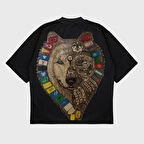 Oversize 'Güç' Baskılı T-Shırt