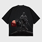 Oversize 'Güç' Baskılı T-Shırt