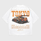 Oversize 'Tokyo' Baskılı T-Shırt