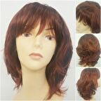 Bakır Kızılı Katlı Kesim Kaliteli Sentetik Peruk