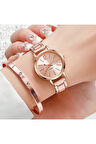 Rose Quartz Saat ve Love Bileklik Takım