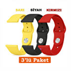 Huawei Watch 3 GT GT2 GT2e GT3 GT4 GT5 Pro SE Elite 46mm Uyumlu 22mm 3'lü Paket Silikon Kordon Seti
