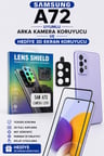 Samsung A72 Uyumlu Arka Kamera Koruyucu+ Full Ekran Koruyucu Seti