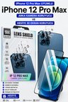 İPhone 12 Pro Max Uyumlu Arka Kamera Koruyucu+ Full Ekran Koruyucu Seti̇