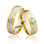 Harem Altın Sarı Beyaz Altın Alyans 2301- 1