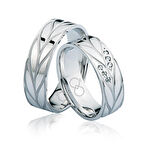 Harem Altın Beyaz Şeritli Altın Alyans 2303-1