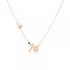 Kelebekli Çapraz Harf Kolye-Rose