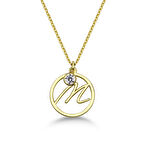 Taşlı Çember M Harf kolye