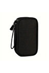Kompakt ve Dayanıklı Çift Katmanlı Elektronik Kablo Düzenleyici – Siyah Su Geçirmez Çanta