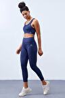 TOMMY LİFE T10BY-95302_01 Kadın ATLET-BİSİKLETÇİ TAYT TAKIMI İNDİGO