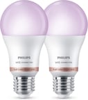 Philips Smart Lighting LED Ampul A60 E27 100W Eşdeğer RGB 2'li Paket - Google Home, Alexa, HomeKit ve Matter uyumlu