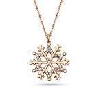 Yeni Taşlı Kar Tanesi Gümüş Kolye - Rose