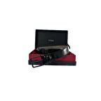 Fossil Siyah Düz Dikiş Suni Deri 3,5cm Erkek Kemeri -130 Cm