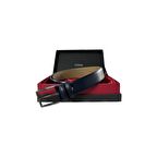 Fossil Düz Dikiş Hakiki Deri Lacivert klasik 3,5 cm Erkek Kemeri-120cm