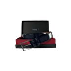 Fossil Hakiki Deri Lacivert Rugan 3,5 cm Erkek Kemeri-125cm