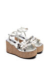 Kadın Hasır Taban Yüksek Platform Topuklu Eva Sandalet 2325