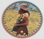 Ahşap 19 Cm Çapında Resimli Plaka