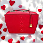 Estee Lauder kırmızı kozmetik Ve Seyahat Makyaj Çantası Genişli-33-Uzunluk-28- MÜkemmel